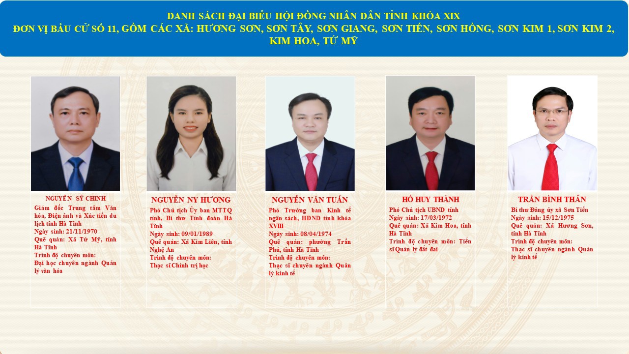 Danh sách những người trúng cử đại biểu Hội đồng nhân dân tỉnh khóa XIX, nhiệm kỳ 2026-2031 đơn vị bầu cử số 11
