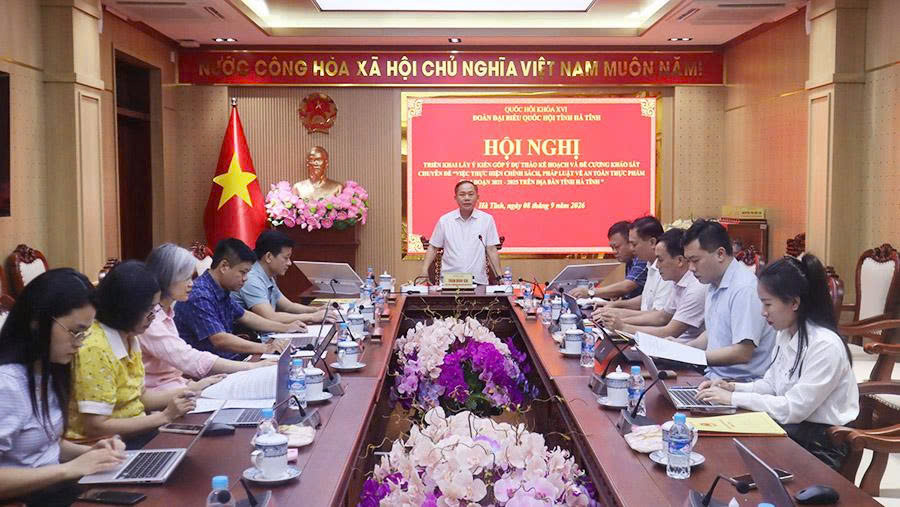 Đoàn ĐBQH Hà Tĩnh lấy ý kiên góp ý kế hoạch khảo sát chuyên đề chính sách, pháp luật về an toàn thực phẩm